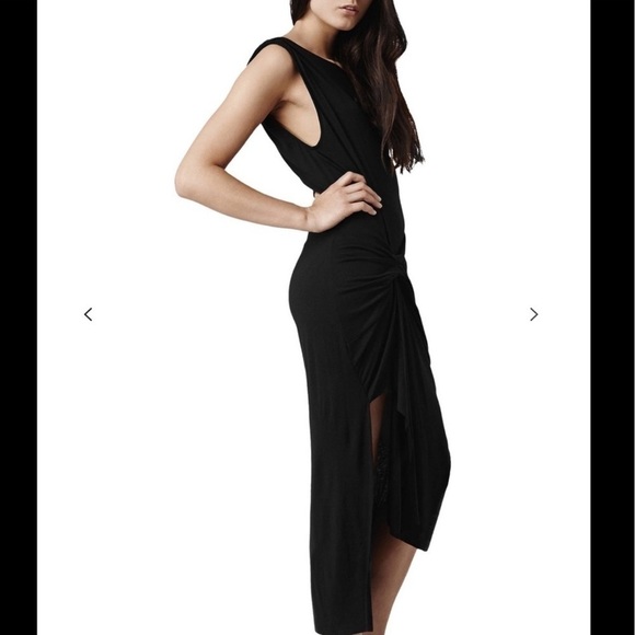 All Saints Riviera draped Dress in black small angora original - Picture 4 of 11